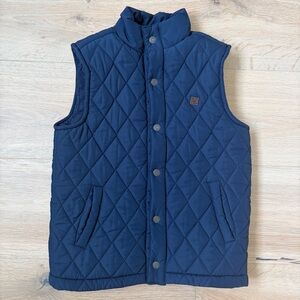 Janie and Jack Navy Quilted Vest Snap Kids Vest Size 7-8 *O10
